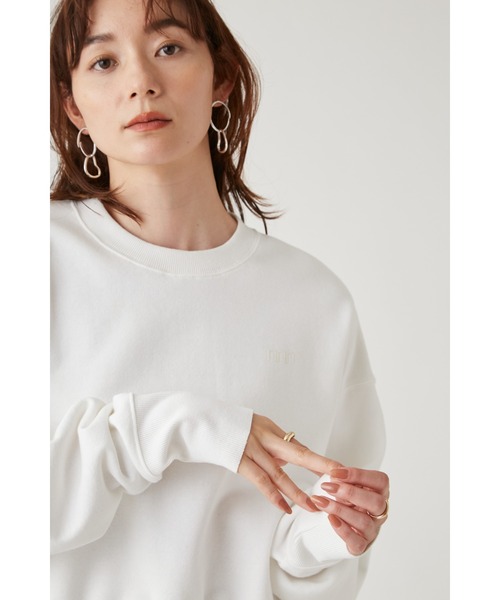 emmi（エミ）の「【emmi atelier】ラメ裏毛クロップドプルオーバー（Tシャツ/カットソー・レディース・ライトベージュ/オフホワイト・FREE）」の8枚目の写真