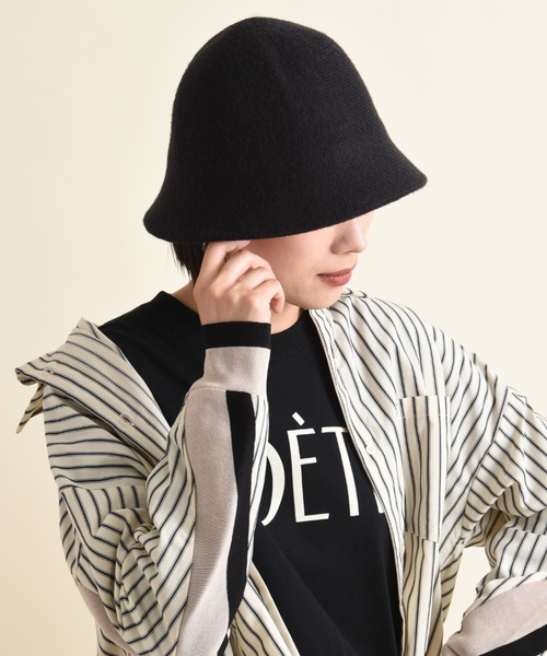 INTERPLANET(インタープラネット)の「ニットクロシェ(ハット・レディース・モカ/アイボリー/ブラック・フリー)」の1枚目の写真