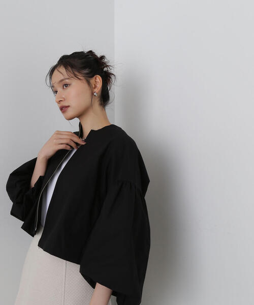 ナチュラルビューティーベイシック ★ バルーンスリーブ ブルゾン ショート丈 F NATURAL BEAUTY BASIC（ナチュラルビューティーベーシック）の