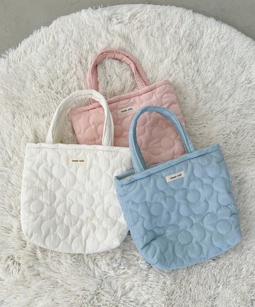 Loueme（ルエム）の「フラワーキルティングミニトートバッグ（ハンドバッグ・レディース・ピンク/アイボリー/ライトブルー・FREE）」の13枚目の写真