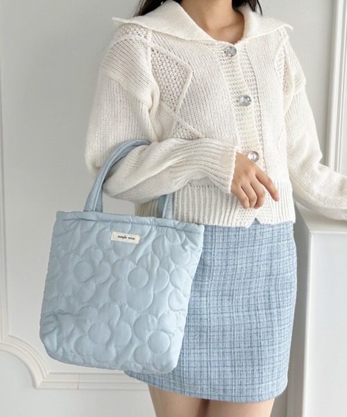 Loueme（ルエム）の「フラワーキルティングミニトートバッグ（ハンドバッグ・レディース・ピンク/アイボリー/ライトブルー・FREE）」の9枚目の写真