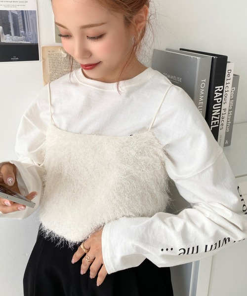 moment+（モーメントプラス）の「フェザーファーキャミソール