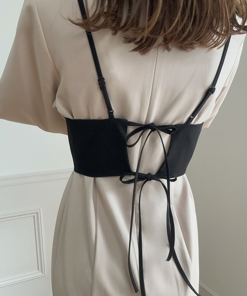 LAUIR(ラウアー)の「バックリボンコルセットビスチェ(ベスト・レディース・ブラウン/ブラック/アイボリー・LARGE/MEDIUM)」の5枚目の写真
