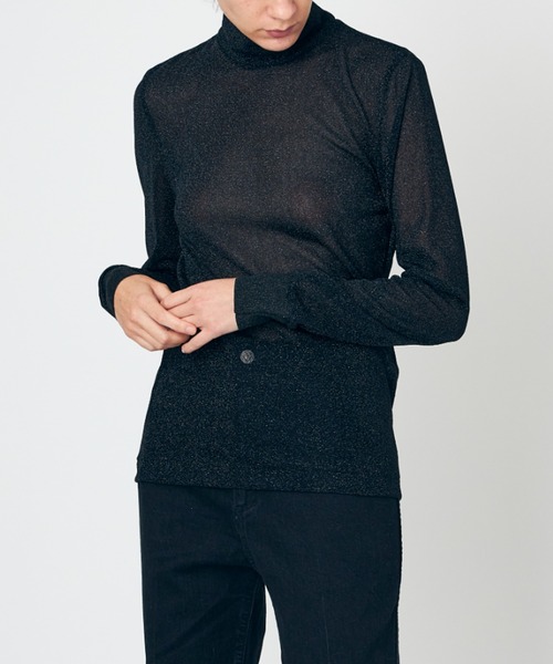 TOGA（トーガ）の「TOGA Sparkle jersey high neck（Tシャツ/カットソー・レディース・ブラック/シルバー・MEDIUM/SMALL/LARGE）」の8枚目の写真