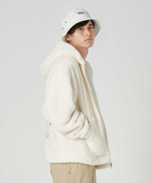 (What it isNt)ART BY MARKGONZALES(ワットイットイズント)の「【(What it isNt)】【what it isNt別注】シャギーボアジップパーカー(その他アウター・メンズ・ブラック/ホワイト・L/XL/M)」の12枚目の写真