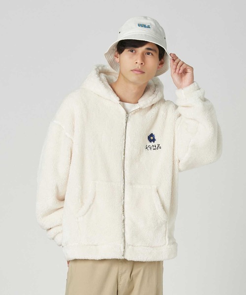 (What it isNt)ART BY MARKGONZALES(ワットイットイズント)の「【(What it isNt)】【what it isNt別注】シャギーボアジップパーカー(その他アウター・メンズ・ブラック/ホワイト・L/XL/M)」の14枚目の写真