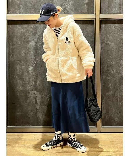 (What it isNt)ART BY MARKGONZALES(ワットイットイズント)の「【(What it isNt)】【what it isNt別注】シャギーボアジップパーカー(その他アウター・メンズ・ブラック/ホワイト・L/XL/M)」の10枚目の写真
