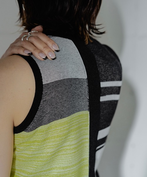 【セール】COLOR BLOCK KNT TOPS（ニット/セーター）｜ANOGH（アノフ）