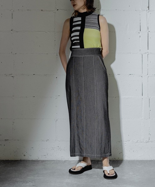 【セール】COLOR BLOCK KNT TOPS（ニット/セーター）｜ANOGH（アノフ）