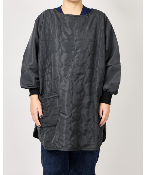 salle de bal（サルデバル）の「WARM & COZY / ウォームアンドコージー キルト 裏ボア かっぽう着 kilt KAPPOUGI FRH（エプロン・レディース・ライトグレー/ブラック系その他/ブルー/ワイン/ブラック/マスタード/ピンク/アイボリー/ライトグリーン/グリーン系/ネイビー・FREE）」の3枚目の写真