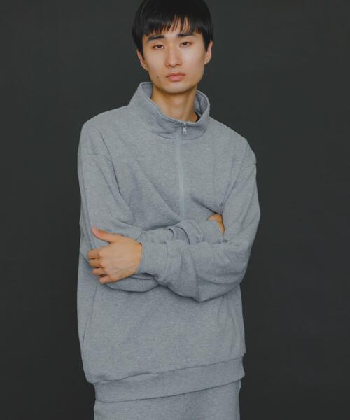 Uiscel(ユイセル)の「『ユニセックス』Uiscel ヘビーウエイトハーフZIPスウェットシャツ(スウェット・レディース・グレー/オートミール・LARGE/MEDIUM)」の14枚目の写真