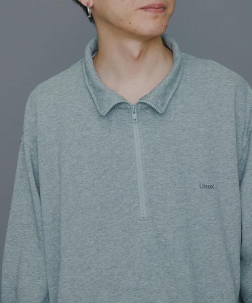 Uiscel(ユイセル)の「『ユニセックス』Uiscel ヘビーウエイトハーフZIPスウェットシャツ(スウェット・レディース・グレー/オートミール・LARGE/MEDIUM)」の18枚目の写真