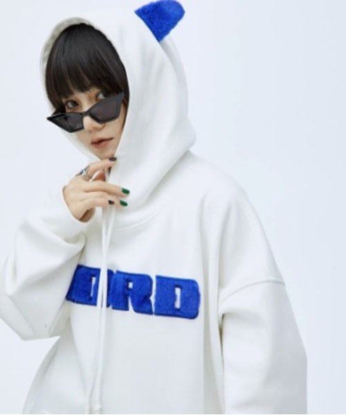 ROOPTOKYO（ループトウキョウ）の「▲EAR DESIGN HOODIE/耳付きデザインパーカー（パーカー・メンズ・ホワイト/ブラック/ブルー・XL/L/M）」の13枚目の写真