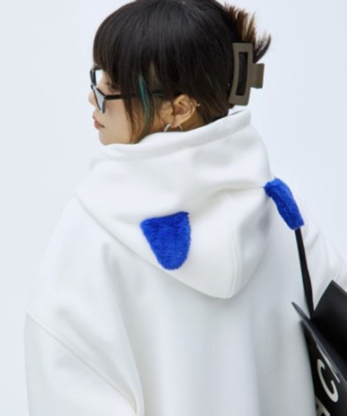 ROOPTOKYO（ループトウキョウ）の「▲EAR DESIGN HOODIE/耳付きデザインパーカー（パーカー・メンズ・ホワイト/ブラック/ブルー・XL/L/M）」の14枚目の写真