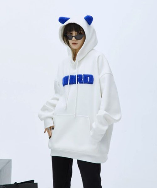 ROOPTOKYO（ループトウキョウ）の「▲EAR DESIGN HOODIE/耳付きデザインパーカー（パーカー・メンズ・ホワイト/ブラック/ブルー・XL/L/M）」の15枚目の写真