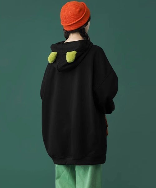 ROOPTOKYO（ループトウキョウ）の「▲EAR DESIGN HOODIE/耳付きデザインパーカー（パーカー・メンズ・ホワイト/ブラック/ブルー・XL/L/M）」の21枚目の写真