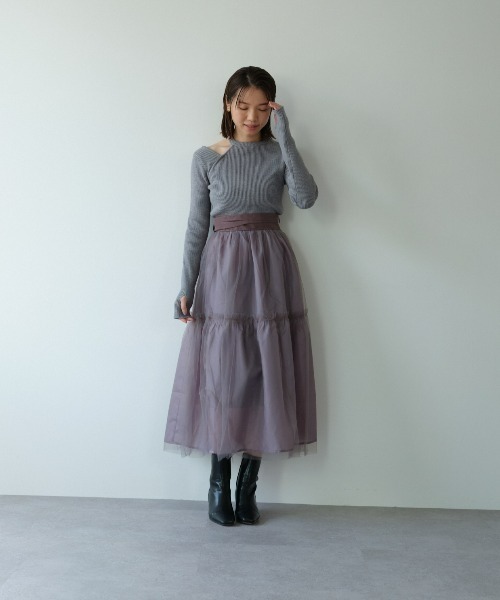 DOROTHY☆ドロシー☆ブラウス＆スカート☆グレー ロジータ ROJITA サイドティアードロングスカート （グレー