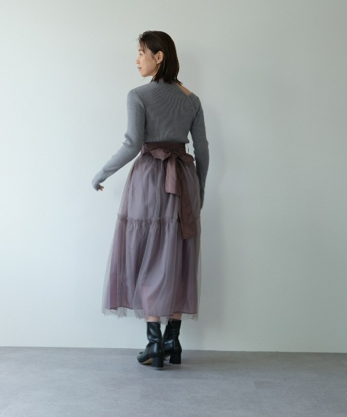 DRWCYS チュールレイヤードタフタスカート DRWCYS チュールレイヤードタフタスカート