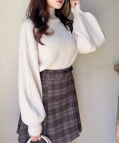 MIIA（ミーア）の「ボリュームスリーブニット（ニット/セーター・レディース・ブラック/オフホワイト/グレー系その他2/ホワイト系その他/ピンク・FREE）」の14枚目の写真