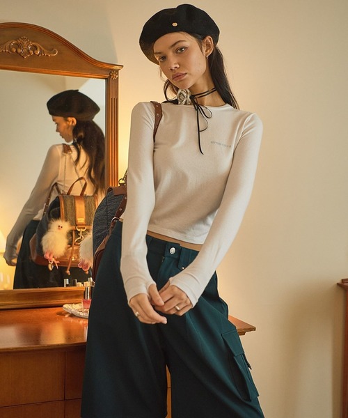 BITTER CELLS（ビターセルズ）の「BITTER CELLS／シャーリング長袖シャツ 2982375（Tシャツ/カットソー・レディース・ブラック/レッド/アイボリー/ライトグレー・FREE）」の8枚目の写真