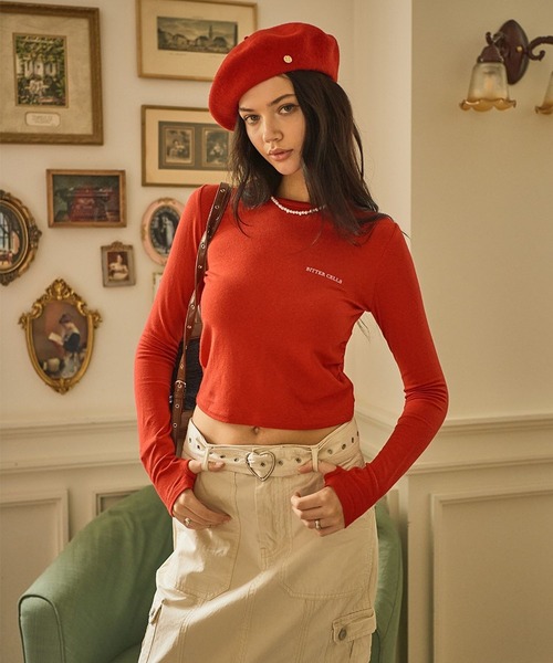 BITTER CELLS（ビターセルズ）の「BITTER CELLS／シャーリング長袖シャツ 2982375（Tシャツ/カットソー・レディース・ブラック/レッド/アイボリー/ライトグレー・FREE）」の10枚目の写真