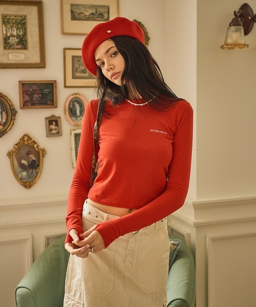 BITTER CELLS（ビターセルズ）の「BITTER CELLS／シャーリング長袖シャツ 2982375（Tシャツ/カットソー・レディース・ブラック/レッド/アイボリー/ライトグレー・FREE）」の11枚目の写真