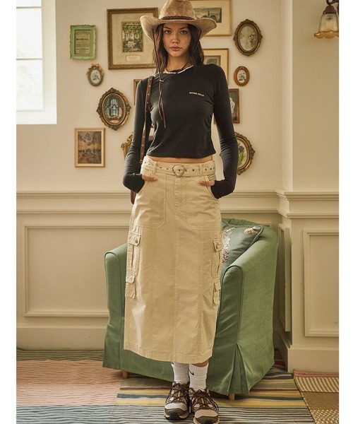 BITTER CELLS（ビターセルズ）の「BITTER CELLS／シャーリング長袖シャツ 2982375（Tシャツ/カットソー・レディース・ブラック/レッド/アイボリー/ライトグレー・FREE）」の12枚目の写真