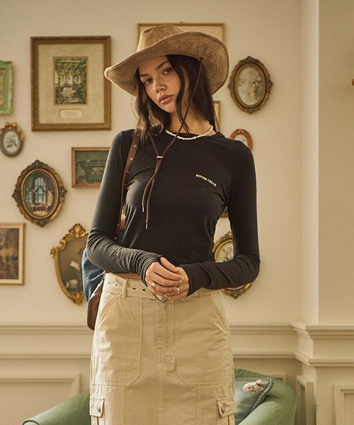 BITTER CELLS（ビターセルズ）の「BITTER CELLS／シャーリング長袖シャツ 2982375（Tシャツ/カットソー・レディース・ブラック/レッド/アイボリー/ライトグレー・FREE）」の14枚目の写真