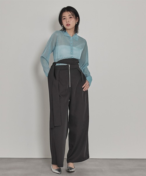 miette(ミエット)の「ラメシアーポロニット(ニット/セーター・レディース・ブラック/ライトブルー/シルバー/ライトグリーン・FREE)」の13枚目の写真