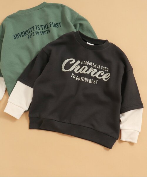 BREEZE(ブリーズ)の「【WEB限定】袖切替トレーナー(スウェット・キッズ・カーキ/ブラック/ブラウン/ネイビー・100/90/140/110/80/130/120)」の2枚目の写真