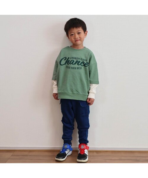 BREEZE(ブリーズ)の「【WEB限定】袖切替トレーナー(スウェット・キッズ・カーキ/ブラック/ブラウン/ネイビー・100/90/140/110/80/130/120)」の5枚目の写真