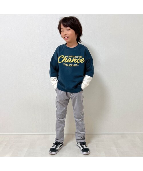 BREEZE(ブリーズ)の「【WEB限定】袖切替トレーナー(スウェット・キッズ・カーキ/ブラック/ブラウン/ネイビー・100/90/140/110/80/130/120)」の6枚目の写真