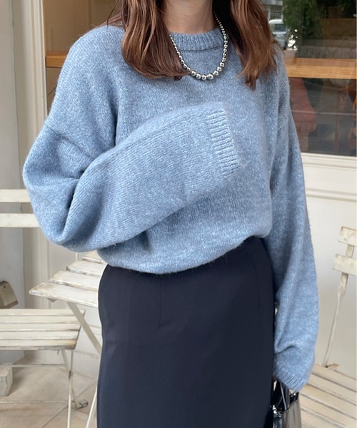 LE MORE(リモア)の「ビスチェ付きシャギーニット(ニット/セーター・レディース・アイボリー/グレー/ブラック/ブルー・FREE)」の14枚目の写真