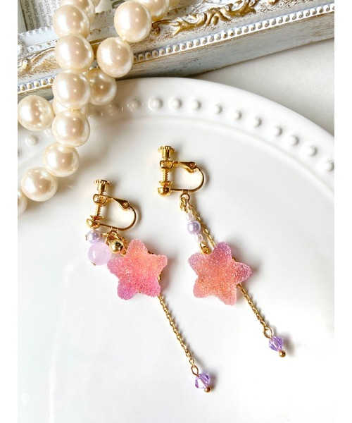 tone(トーン)の「【MUURABBTI】お菓子の星の可愛いイヤリング(MA)(イヤリング・レディース・パープル/ピンク/イエロー/ブルー・FREE)」の10枚目の写真