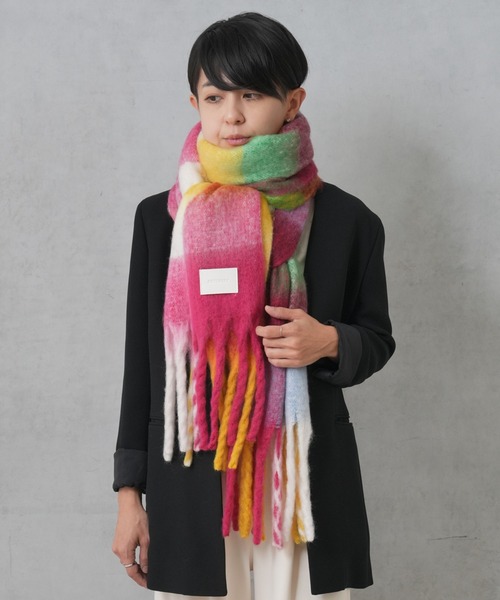 BIRTHDAY BAR（バースデイバー）の「カラーブロックストール（ストール/ショール・レディース・グリーン/ブルー・フリー）」の4枚目の写真