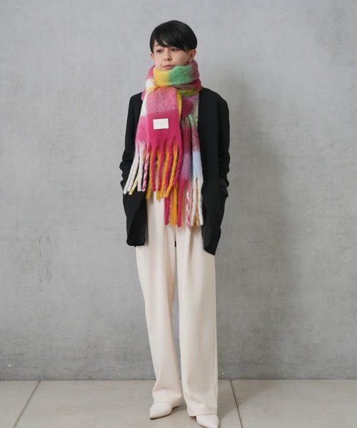 BIRTHDAY BAR（バースデイバー）の「カラーブロックストール（ストール/ショール・レディース・グリーン/ブルー・フリー）」の5枚目の写真