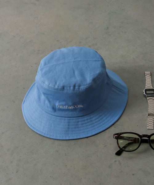 FRUIT OF THE LOOM（フルーツオブザルーム）の「【FRUIT OF THE LOOM】LOGO BUCKET HAT/バケットハット（ハット・メンズ・ピンク/オフホワイト/ブラック/サックスブルー/ベージュ・FREE）」の4枚目の写真