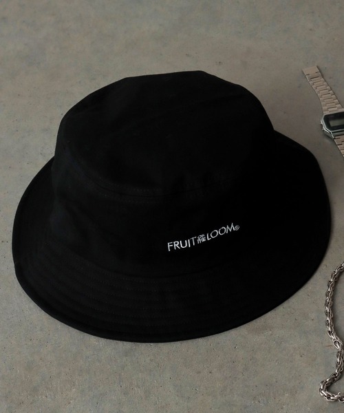 FRUIT OF THE LOOM（フルーツオブザルーム）の「【FRUIT OF THE LOOM】LOGO BUCKET HAT/バケットハット（ハット・メンズ・ピンク/オフホワイト/ブラック/サックスブルー/ベージュ・FREE）」の2枚目の写真