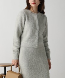 acro | パール釦付きラメフェザーニットカーディガン/AC3323(カーディガン/ボレロ)