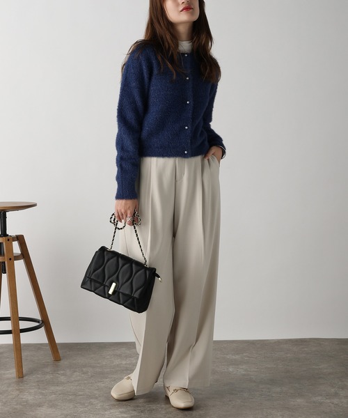 acro(アクロ)の「パール釦付きラメフェザーニットカーディガン/AC3323(カーディガン/ボレロ・レディース・ブラック/ブルー/グレー・フリ-)」の13枚目の写真