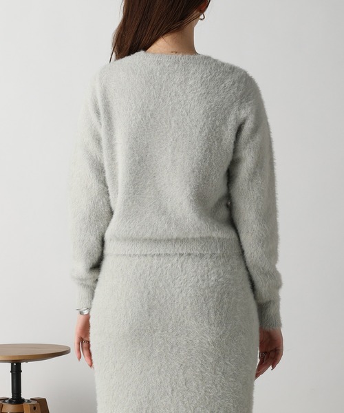 acro(アクロ)の「パール釦付きラメフェザーニットカーディガン/AC3323(カーディガン/ボレロ・レディース・ブラック/ブルー/グレー・フリ-)」の14枚目の写真