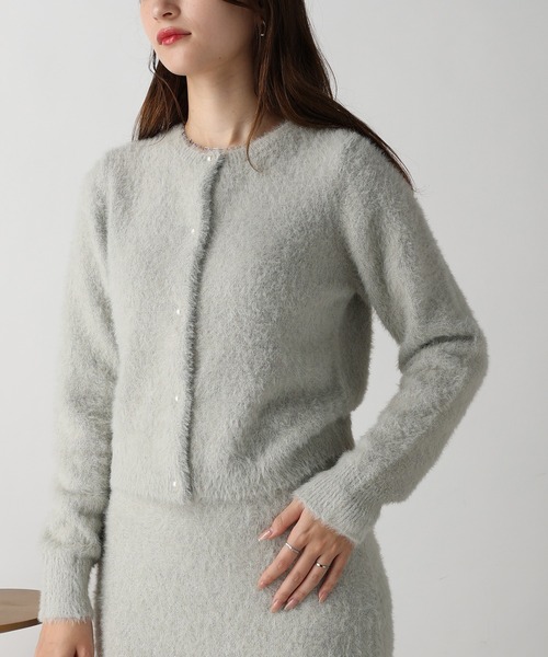 acro(アクロ)の「パール釦付きラメフェザーニットカーディガン/AC3323(カーディガン/ボレロ・レディース・ブラック/ブルー/グレー・フリ-)」の17枚目の写真