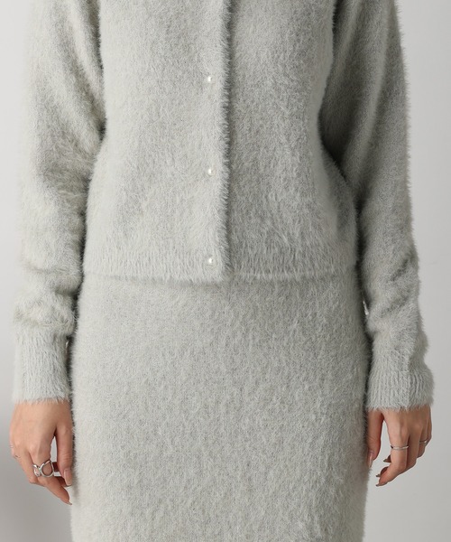 acro(アクロ)の「パール釦付きラメフェザーニットカーディガン/AC3323(カーディガン/ボレロ・レディース・ブラック/ブルー/グレー・フリ-)」の18枚目の写真