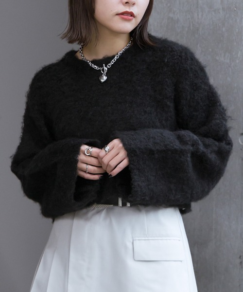 PAGEBOY（ページボーイ）の「フラッフィーシャギープルオーバー（ニット/セーター・レディース・ブラック/モカ/ターコイズブルー/グレー・FREE）」の2枚目の写真