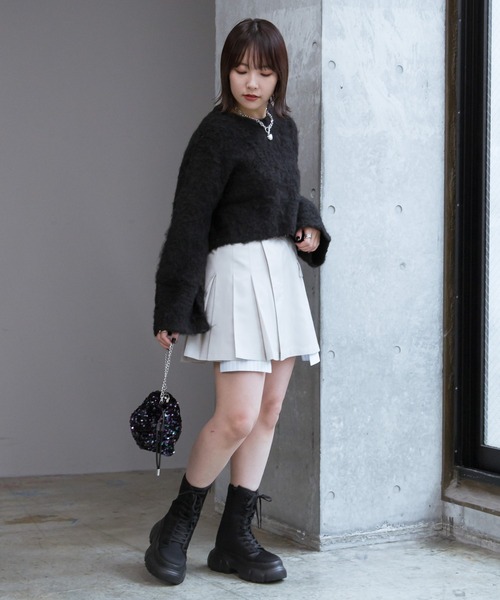 PAGEBOY（ページボーイ）の「フラッフィーシャギープルオーバー（ニット/セーター・レディース・ブラック/モカ/ターコイズブルー/グレー・FREE）」の8枚目の写真