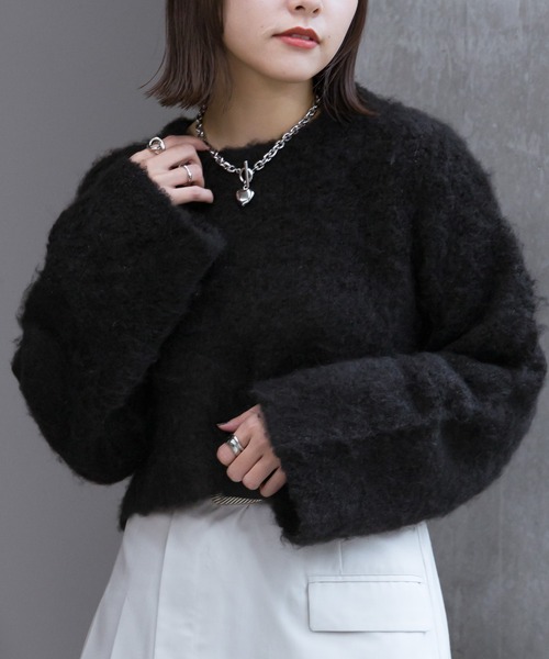 PAGEBOY（ページボーイ）の「フラッフィーシャギープルオーバー（ニット/セーター・レディース・ブラック/モカ/ターコイズブルー/グレー・FREE）」の5枚目の写真