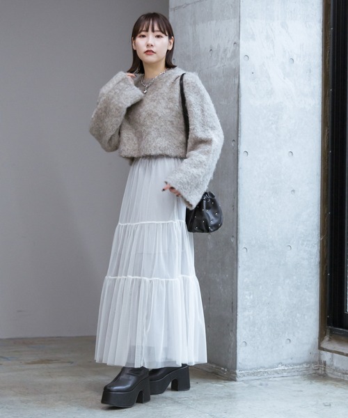 PAGEBOY（ページボーイ）の「フラッフィーシャギープルオーバー（ニット/セーター・レディース・ブラック/モカ/ターコイズブルー/グレー・FREE）」の12枚目の写真