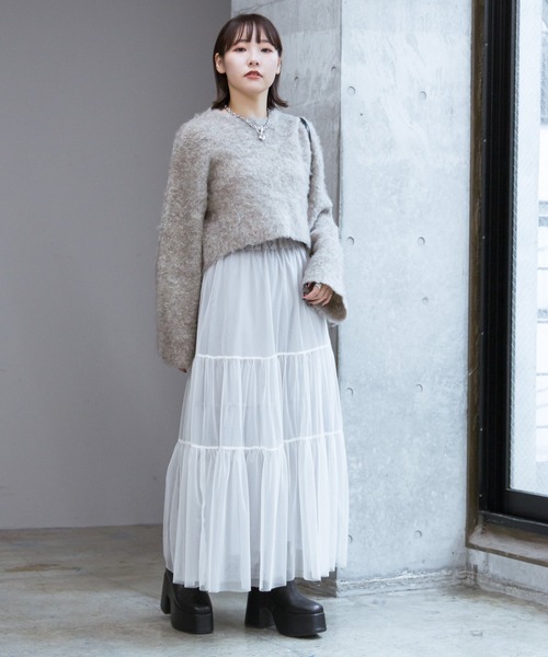 PAGEBOY（ページボーイ）の「フラッフィーシャギープルオーバー（ニット/セーター・レディース・ブラック/モカ/ターコイズブルー/グレー・FREE）」の14枚目の写真