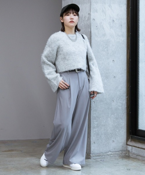 PAGEBOY（ページボーイ）の「フラッフィーシャギープルオーバー（ニット/セーター・レディース・ブラック/モカ/ターコイズブルー/グレー・FREE）」の15枚目の写真