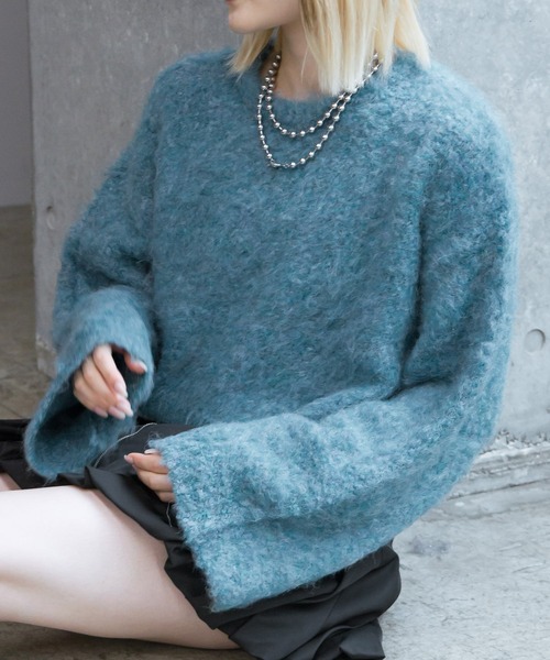 PAGEBOY（ページボーイ）の「フラッフィーシャギープルオーバー（ニット/セーター・レディース・ブラック/モカ/ターコイズブルー/グレー・FREE）」の18枚目の写真